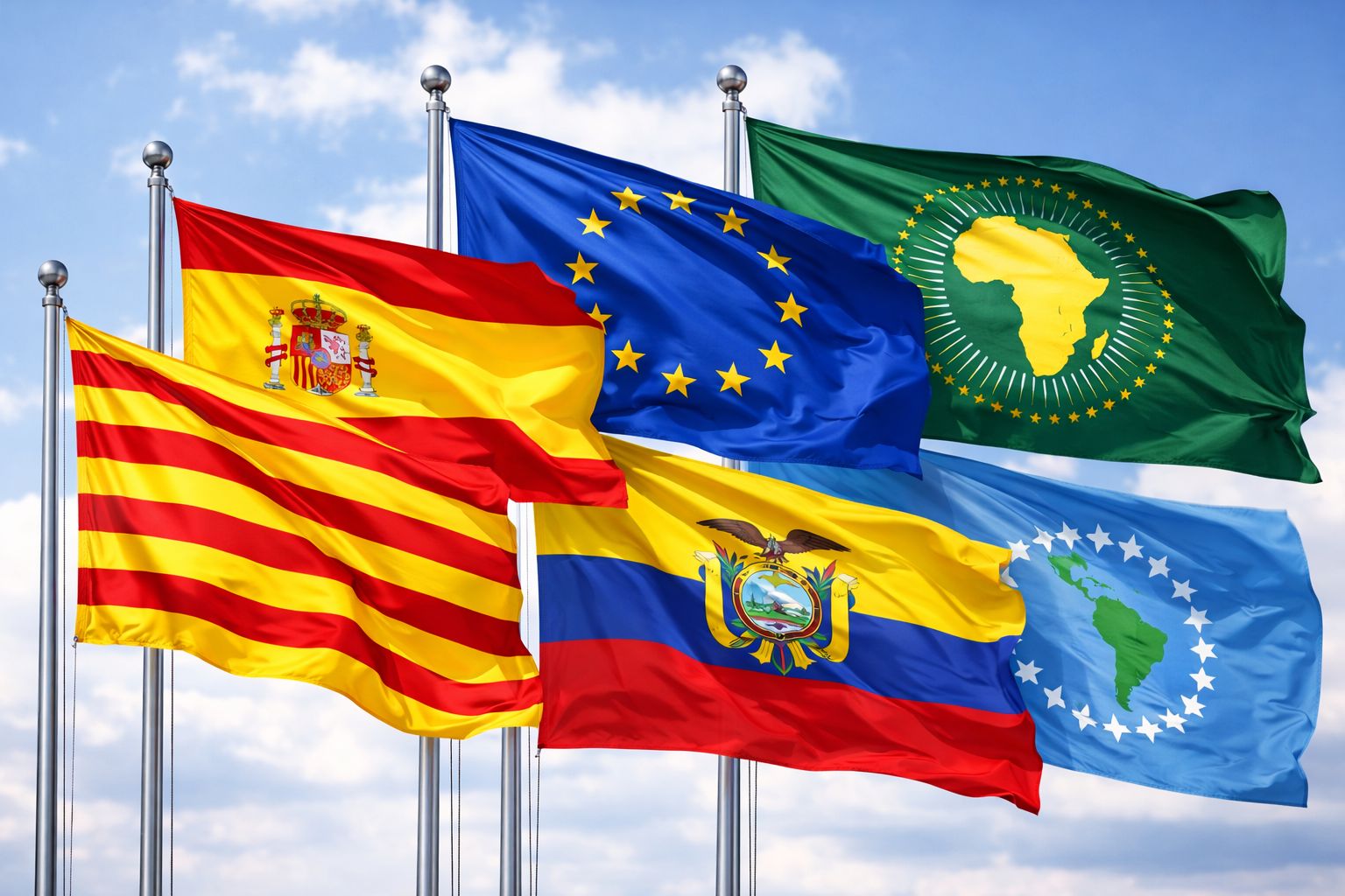 Banderas internacionales - CICTAEC nexo Ecuador y Europa